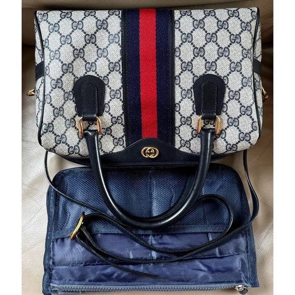 Certified Authentic Vintage Gucci Boston Web Canvas Leather Crossbody Bag, COA - Picture 8 of 16